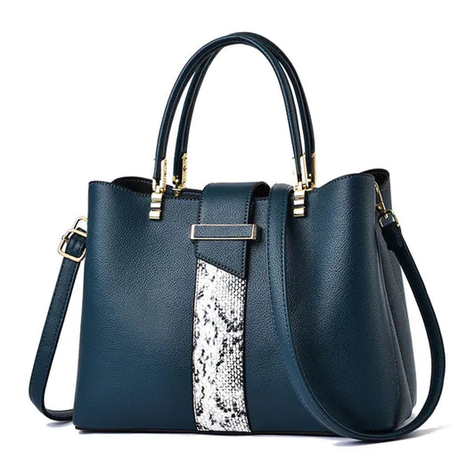Luxury Snake Grain Leather Crossbody Bag