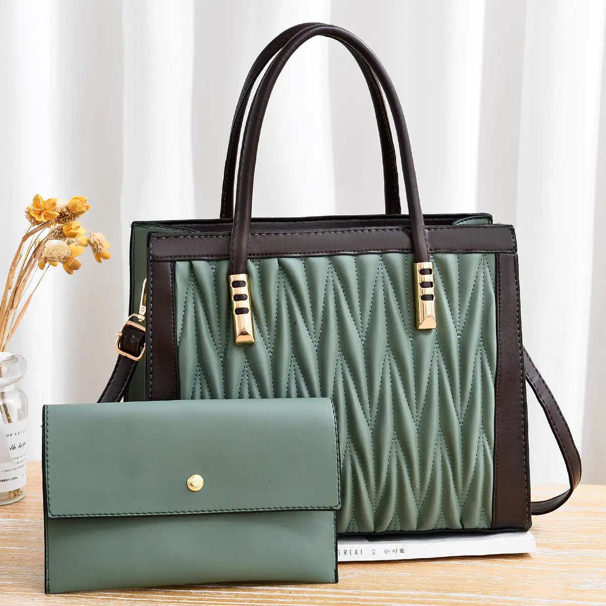 Lingge Simple Style Large Capacity Shoulder Bag
