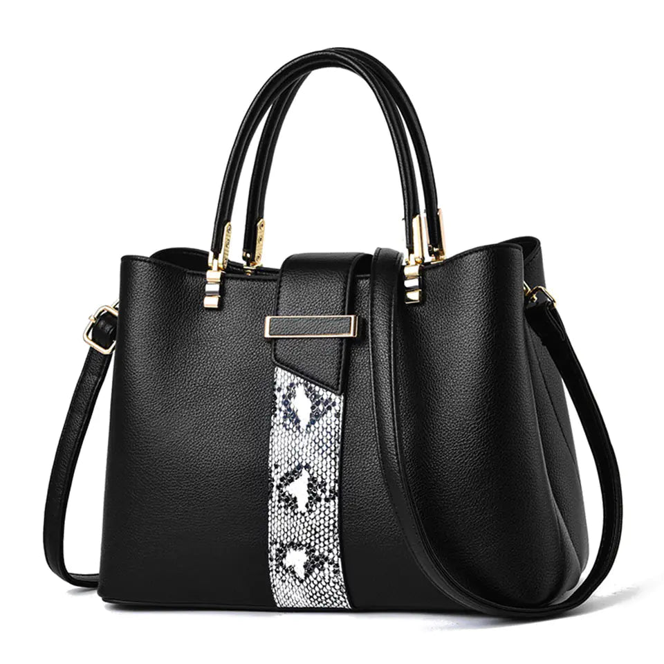 Luxury Snake Grain Leather Crossbody Bag