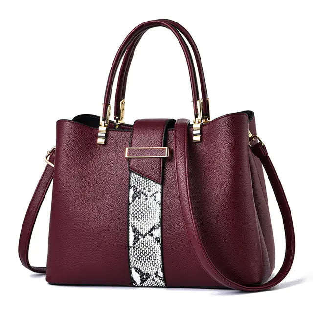 Luxury Snake Grain Leather Crossbody Bag