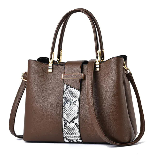 Luxury Snake Grain Leather Crossbody Bag