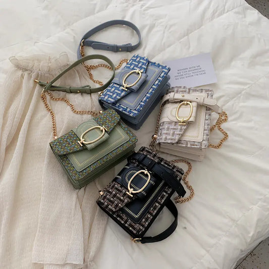 Luxury Wide Shoulder Bag with Chain Crossbody